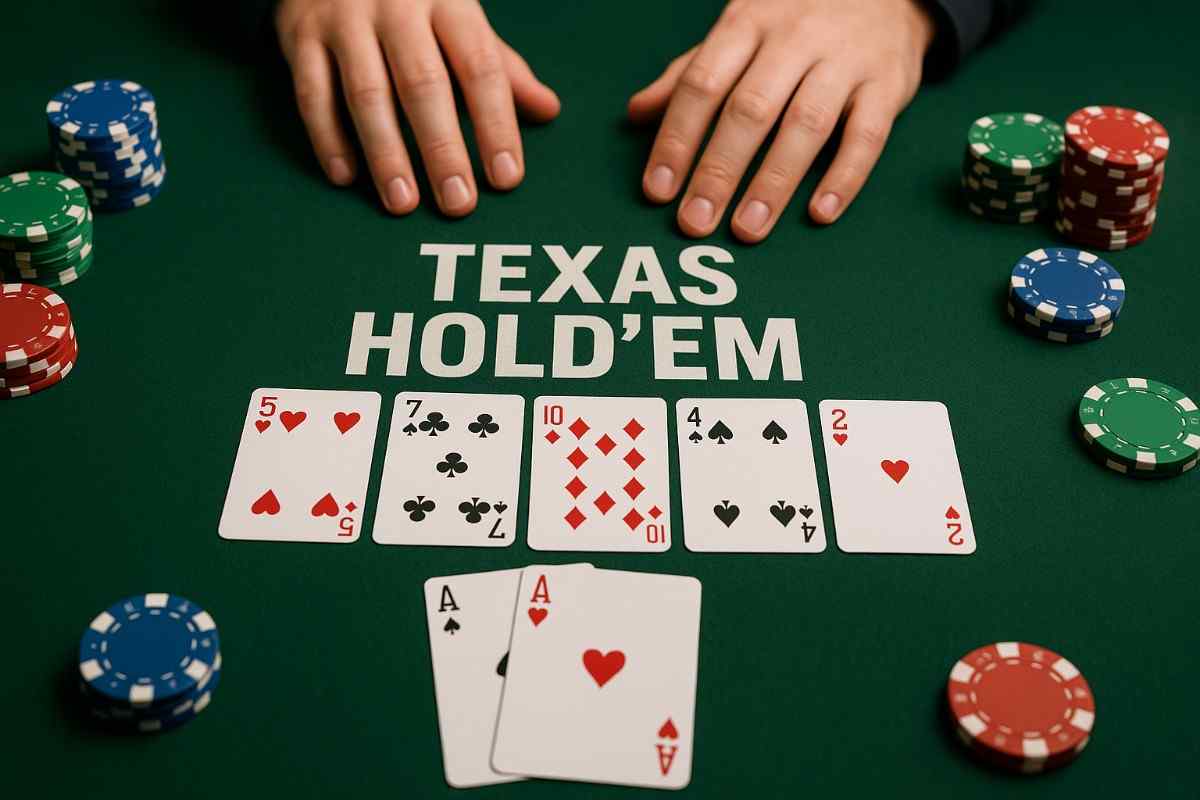 Mesa de Poker Texas Hold’em no CBF365 cassino com jogadores concentrados.